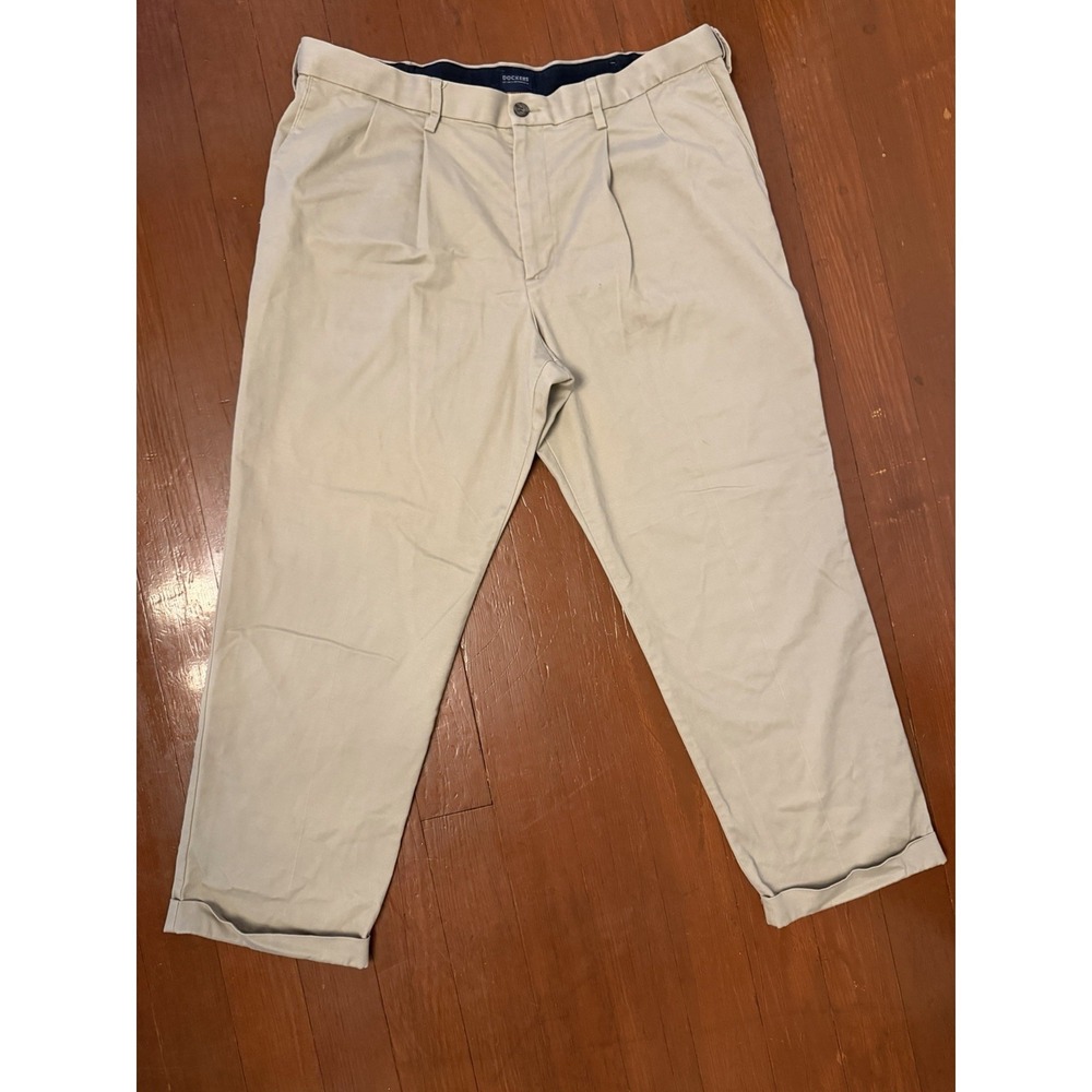 Dockers amend  Signature Khaki Pants 40x30 Black Relaxed Fit Comfort High Rise
